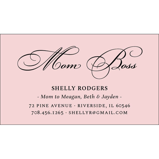 Mom Boss Contact Cards - Raised Ink